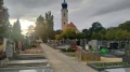 hřbitov u kostela v Mistelbachu